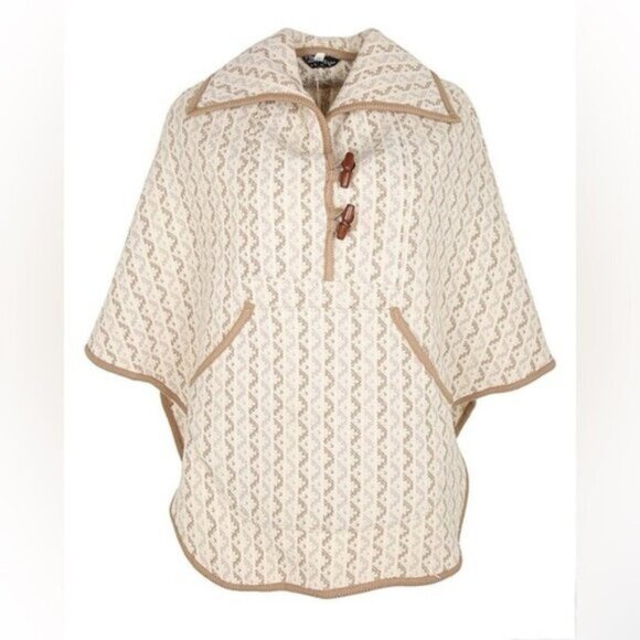 'A Dafydd Snowdon Design' Cream Welsh Wool Tapestry Cape - Picture 1 of 13